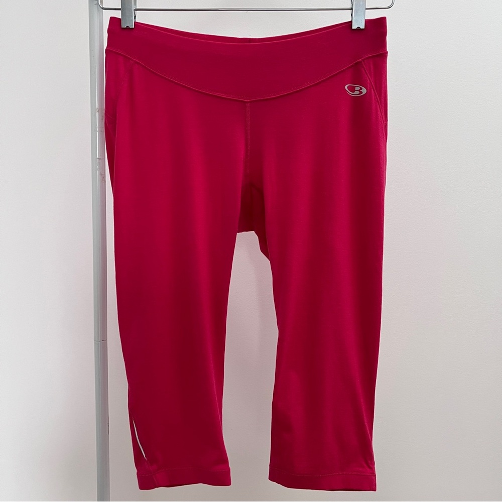 Icebreaker GT 260 midweight merino wool 3/4 leggings M pink crop tights capris